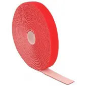 DeLOCK – Hook-and-loop tape on roll L 10 m x W 20 mm red (18724)