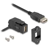 DeLOCK 67152, USB-A, USB-A, 0,3 m, Musta