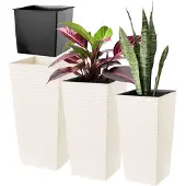 Hobby Hall Setti 3 x Flower Pot Garden Pot Insert Cream 68cm