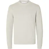 Selected Slhdane Ls Knit Structure Crew Neck Noos - Grey - XXL