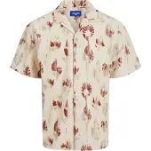 Jack & Jones Paita 'Jeff' beige / tummabeige / punainen