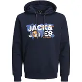 Jack & Jones Collegepaita 'JJDust' laivastonsininen / savunsininen / oranssi / valkoinen