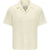 Only & Sons Onssavier Waffle Ss Shirt 0326 - Cream - S