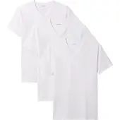 Calvin Klein S/S V Neck 3Pk - White - M
