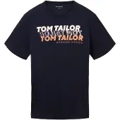 Tom Tailor Paita laivastonsininen / tummanharmaa / oranssi / valkoinen