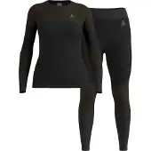 Odlo Women's Fundamentals Performance Warm Set Long Black Kerrasto setit XS