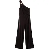 Mango Velvet Jumpsuit With Metallic Detail - Brown - XS