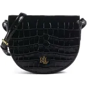 Ralph Lauren Croc-Embossed Medium Witley Crossbody - Black - ONE SIZE