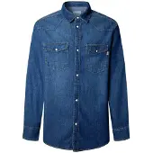 Pepe Jeans for man. PM30908085A0 Shirt Regular Shirt blue (M), Casual, Cotton, Long sleeve