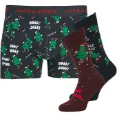 Jack & Jones Bokserishortsit 'Jacjolly Xmas' yönsininen / vihreä / rubiininpunainen / valkoinen