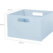 Roba Wooden Toy Box - Blue - 42X 38X 26CM