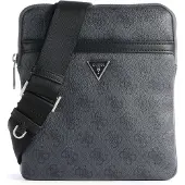 GUESS Olkalaukku 'MILANO CROSSBODY FLAT' basaltinharmaa / musta / hopea
