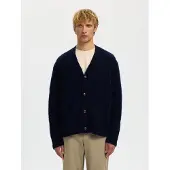 Selected Slhrai Brushed Ls Knit Relaxed Cardigan - Navy - XL