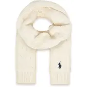 Ralph Lauren unisex. 323953206005 Cable knit white cotton scarf (L/XL), Casual