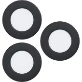 Eglo connect LED-uppovalaisin Fueva 6-Z, musta, 3 kpl:n sarja himmennettävä, Musta, Olohuone/ruokailutila, Synteettinen materiaali, Moderni