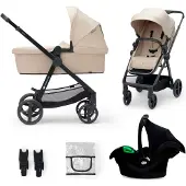 Kinderkraft 3-i-1 NEWLY Yhdistelmävaunut Travelsystem, Sand Beige