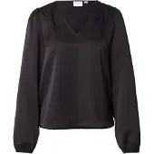 Vila Ellette Smock Satin Top Pitkähihainen Pusero