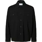 Selected Slhreg Lorent Bi-Stretch Overshirt Noos - Black - S
