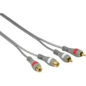 Hama kultapäällysteinen 2x RCA -audiokaapeli, 1,5 m, musta