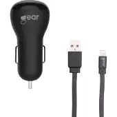 Gear Laturi 12-24V 1xUSB 1A Lightning 1m, Musta