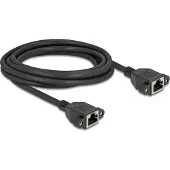 DeLOCK 90786, 3 m, Cat6a, S/FTP (S-STP), RJ-45, RJ-45, Musta