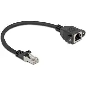 DeLOCK 90773, 0,25 m, Cat6a, S/FTP (S-STP), RJ-45, RJ-45, Musta