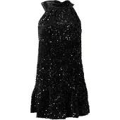 Vila Vibelieve S/L Sequins Dress/Pty/Ka - Black - 42