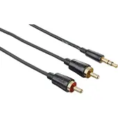 Hama 2 x RCA - 3.5 mm äänikaapeli, 1.5 m, musta