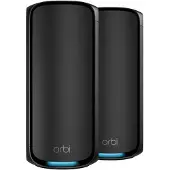 Netgear Orbi 970 Series Quad-Band WiFi 7, 2-Pack, musta, Sisäinen, Verkkosatelliitti, Quad-band (2.4 GHz / 5 GHz-1 / 5 GHz-2 / 6 GHz), Wi-Fi 6 (802...