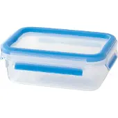 EMSA Clip & Close food container, 0.55 l, transparent with blue lid, BPA-free airtight container for the fridge and freezer, microwave-safe, and trave (3100508538)