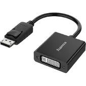 Hama DisplayPort-DVI-I (Dual Link) - Multimedia-videosovitin, Musta