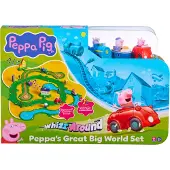 Pipsa Possu Whizz Around Pipsa Possun maailma ja kolme ajoneuvoa