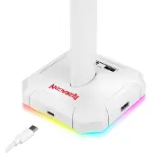 Redragon HA300 Scepter Pro Headset Stand RGB Backlit - Valkoinen
