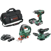 Bosch Verktygsset 18V PSR/P/Orbit med 2x2,5Ah batterier och laddare