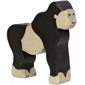Gollnest & Kiesel Puufiguuri Gorilla - Musta ja beige - Lapsille alkaen 3-vuotiaista