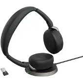 Jabra Evolve2 65 Flex LINK380C UC Stereo kuulokemikrofoni ja latausalusta, musta