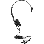 Jabra Engage 40 Inline Link MS -stereokuulokemikrofoni + USB-A/C-sovittimet, musta