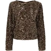 ONLY Onlconfidence L/S Sequin Bow Top Jrs - Brown - S