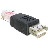 DeLOCK USB - RJ45, USB 2.0, RJ45, Musta (65234)