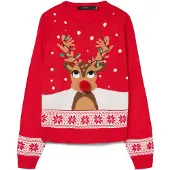 Vero Moda Neulepaita 'CMFrostydeer' monivärinen / punainen