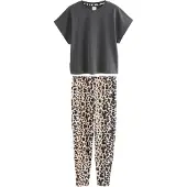 Next Pyjama beige / ruskea / tummanharmaa / musta