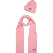 Juicy Couture Cheetah Crest Scarf / Beanie Set - Pink - ONE SIZE