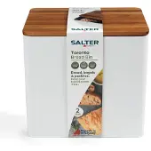 Salter BW128991W Toronto Bread Bin, Baltas/Wooden