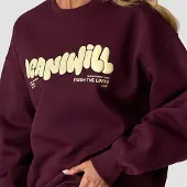 ICANIWILL Everyday Relaxed Crewneck Print Dark mahogany