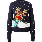Vero Moda Neulepaita 'VMFrostydeer' laivastonsininen / ruskea / vihreä / valkoinen