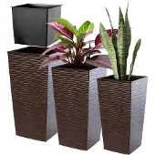 Kadax Setti 3 x kukkaruukku Kukkaruukku Insert Tall Mocha 68cm