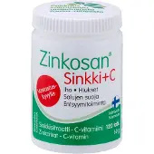 Raw Organic Hankintatukku Zinkosan Sinkki + C, 120 kpl