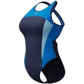 Speedo Womens High Neck Splice Cross Back Swimsuit - Navy - 36