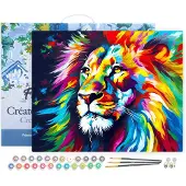 Figure'd Art numeromaalaus Colourful Lion