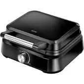 MPM Ammattimainen Waffle-kone 2 paksulle belgialaiselle vohvelille, tarttumattomat levyt MGO-40 1500W musta